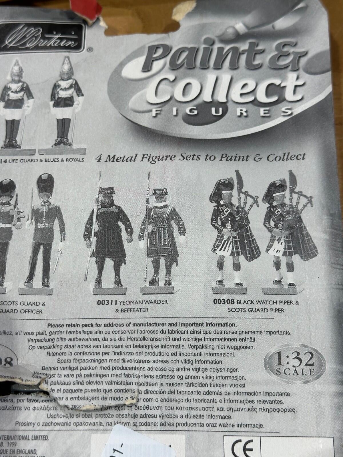 Britain’s Paint And Collect 00308 black watch piper & guard Sealed Pack b