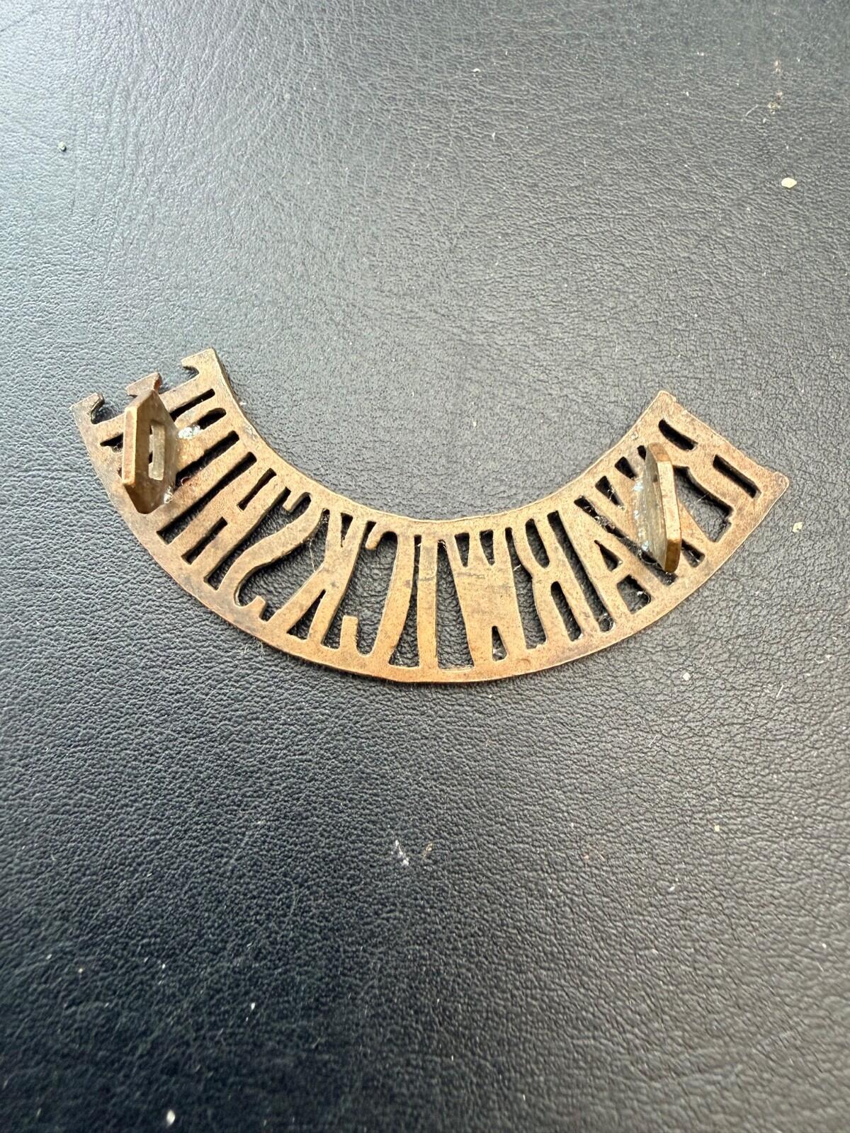 Royal Warwickshire Regiment Shoulder Title WW1 British Army Brass