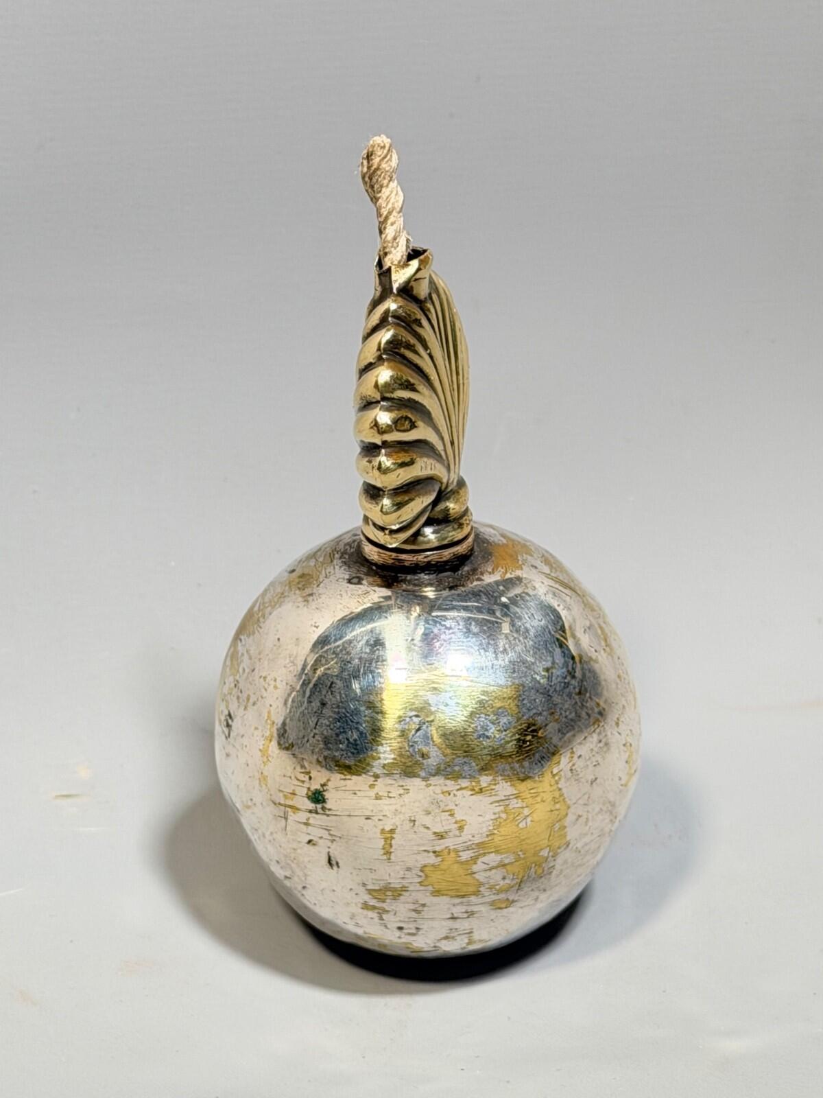 victorian Royal Artillery Flaming Grenade Table Lighter Brass silver plate