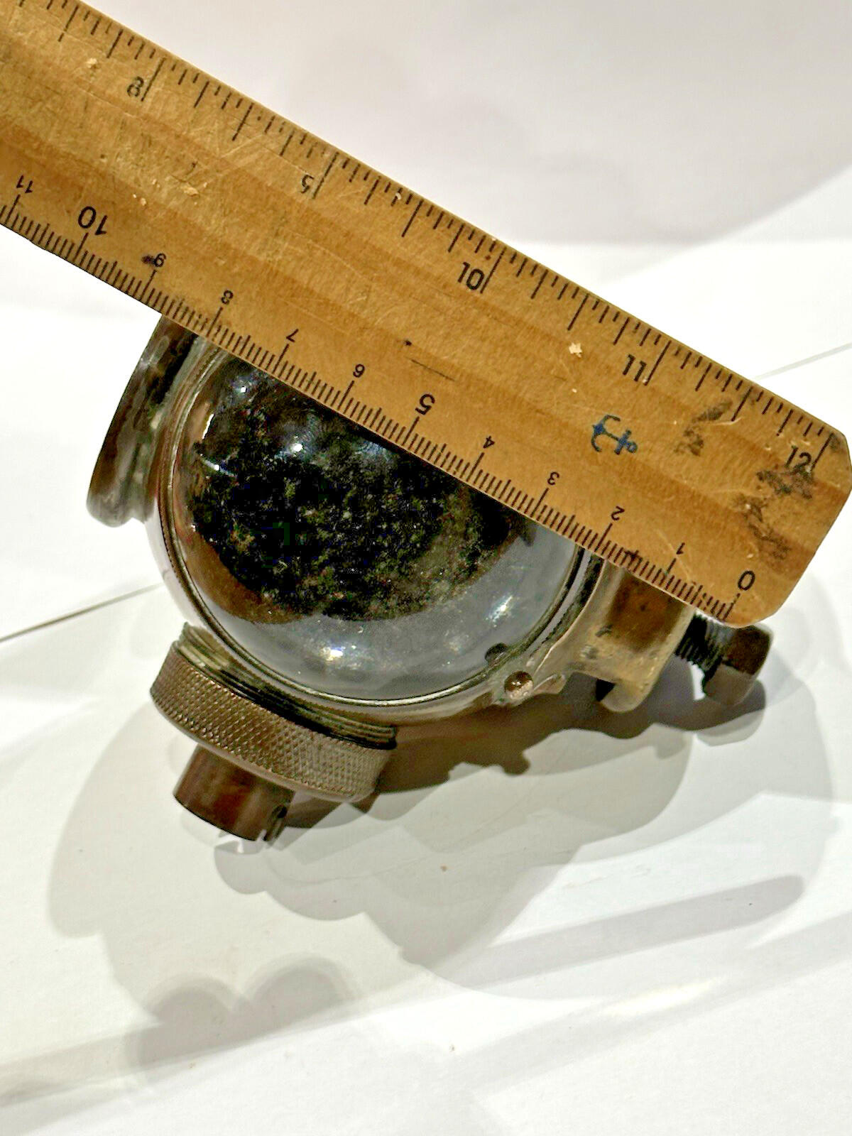 DUCO Taxi “Cab For Hire” diver’s-helmet light by Brown Brothers (brass, 1930s)