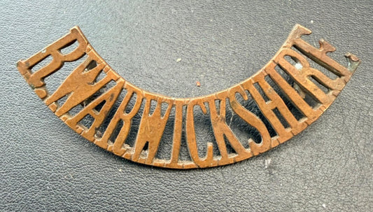 Royal Warwickshire Regiment Shoulder Title WW1 British Army Brass