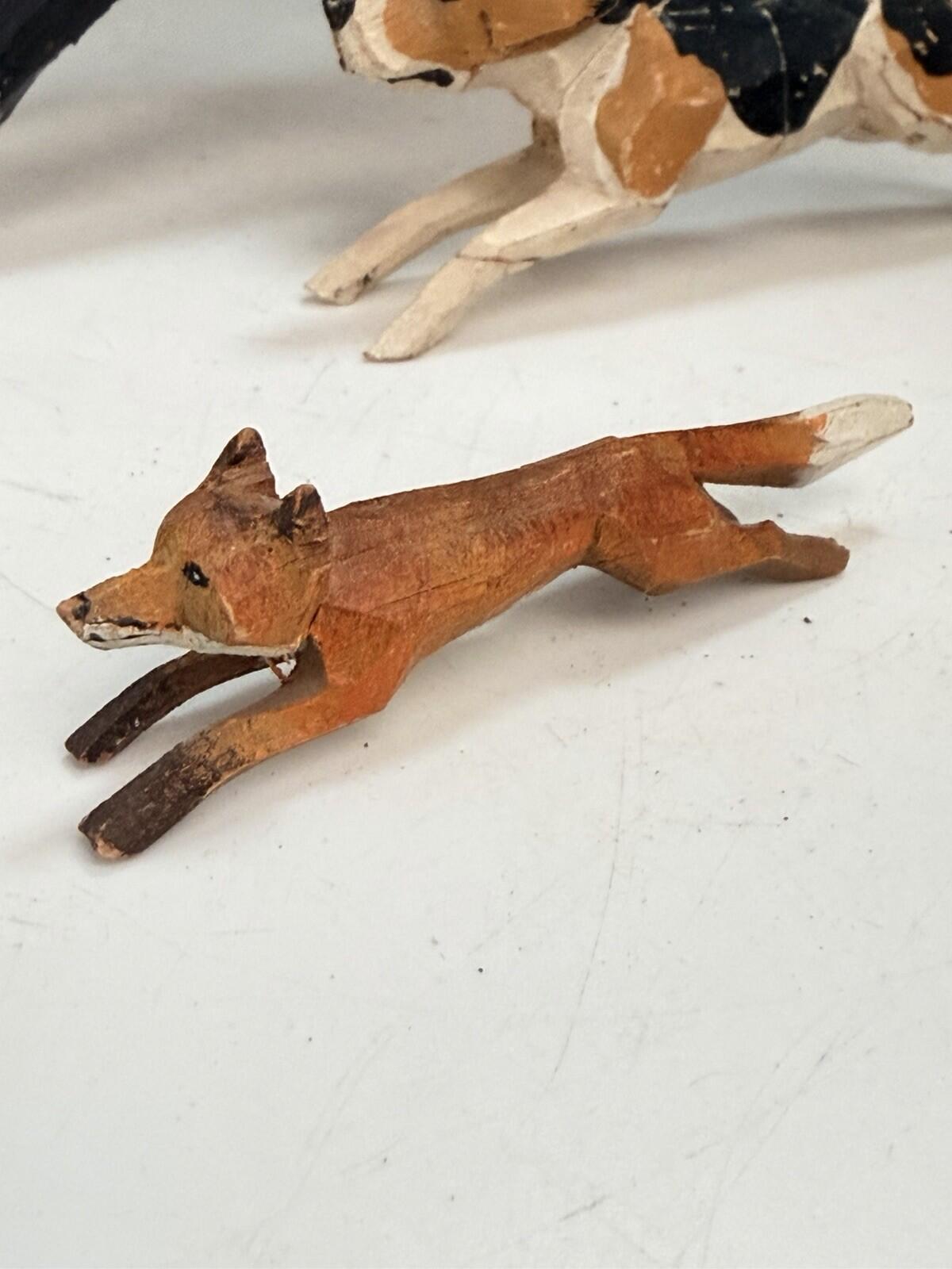 Forest Toys Brockenhurst rare hand carved hunt with fox Frank Whittingtons