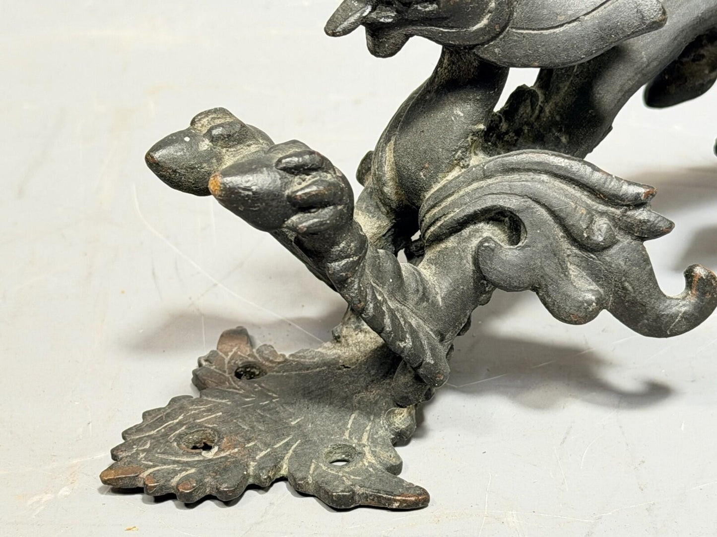 Antique Bronze Dragon Door Handle Pull Asian Style Architectural Salvage Large