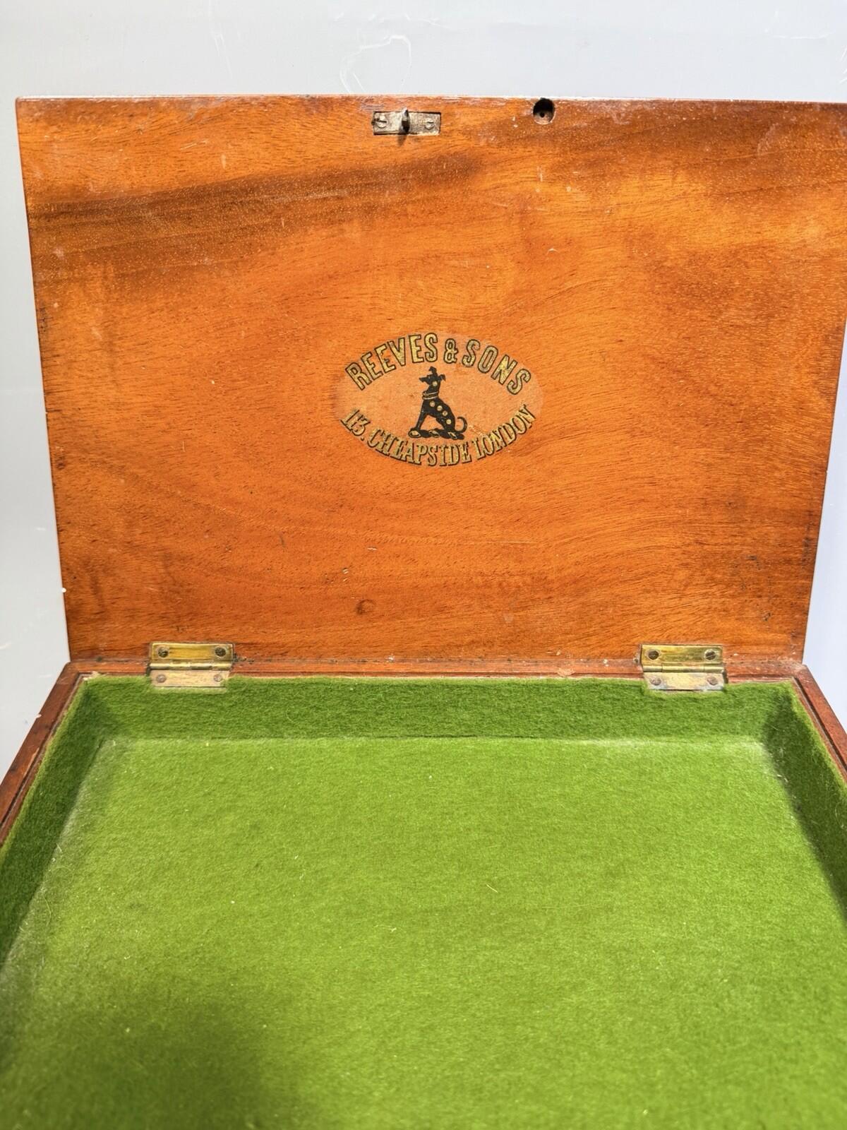 Reeves & Son Cheapside Mahogany Artist Paint Box Victorian Upcycle Early 20th C