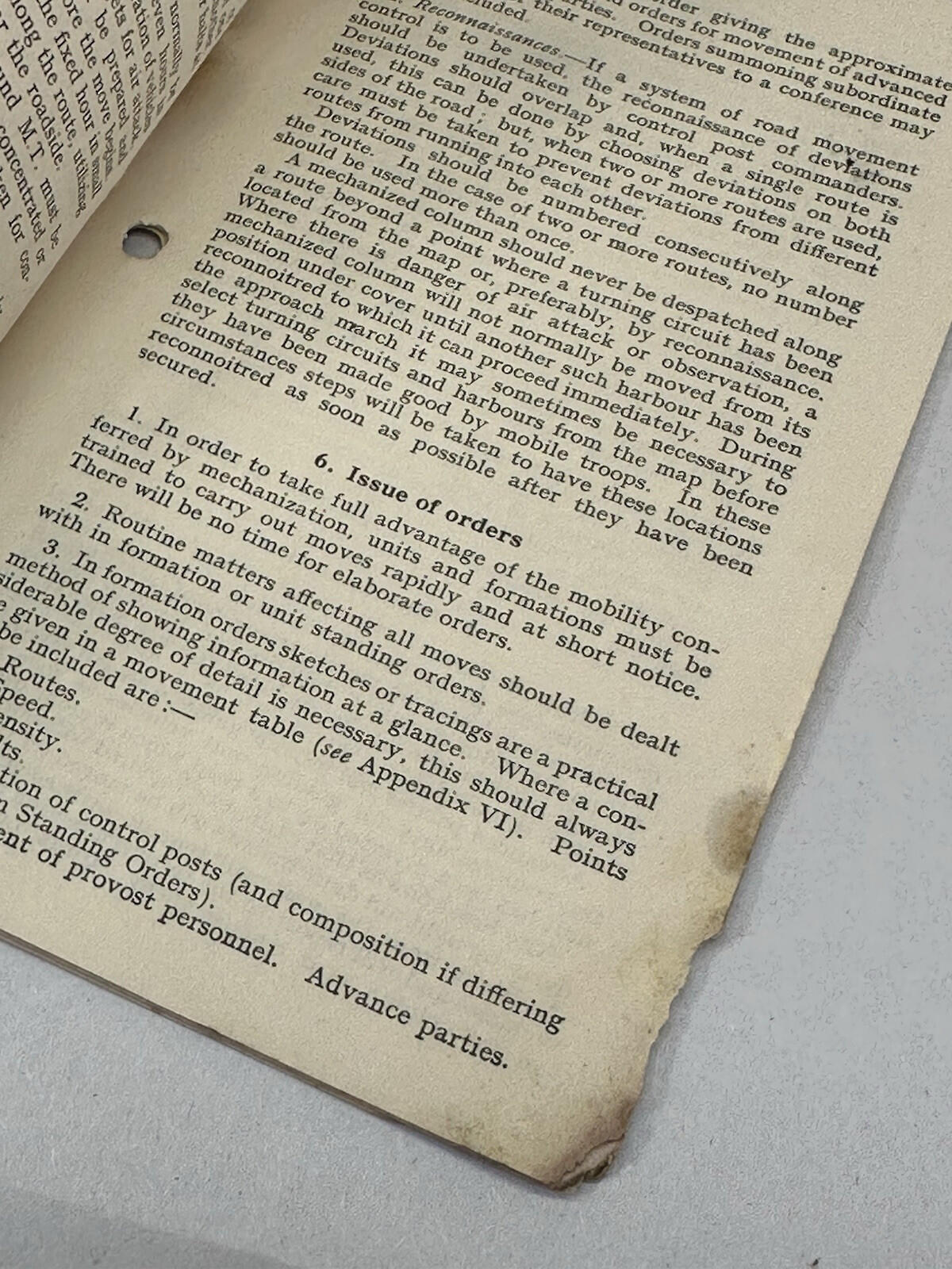 WW2 Pamphlet - Mechanised Movement By Road No 6 1939