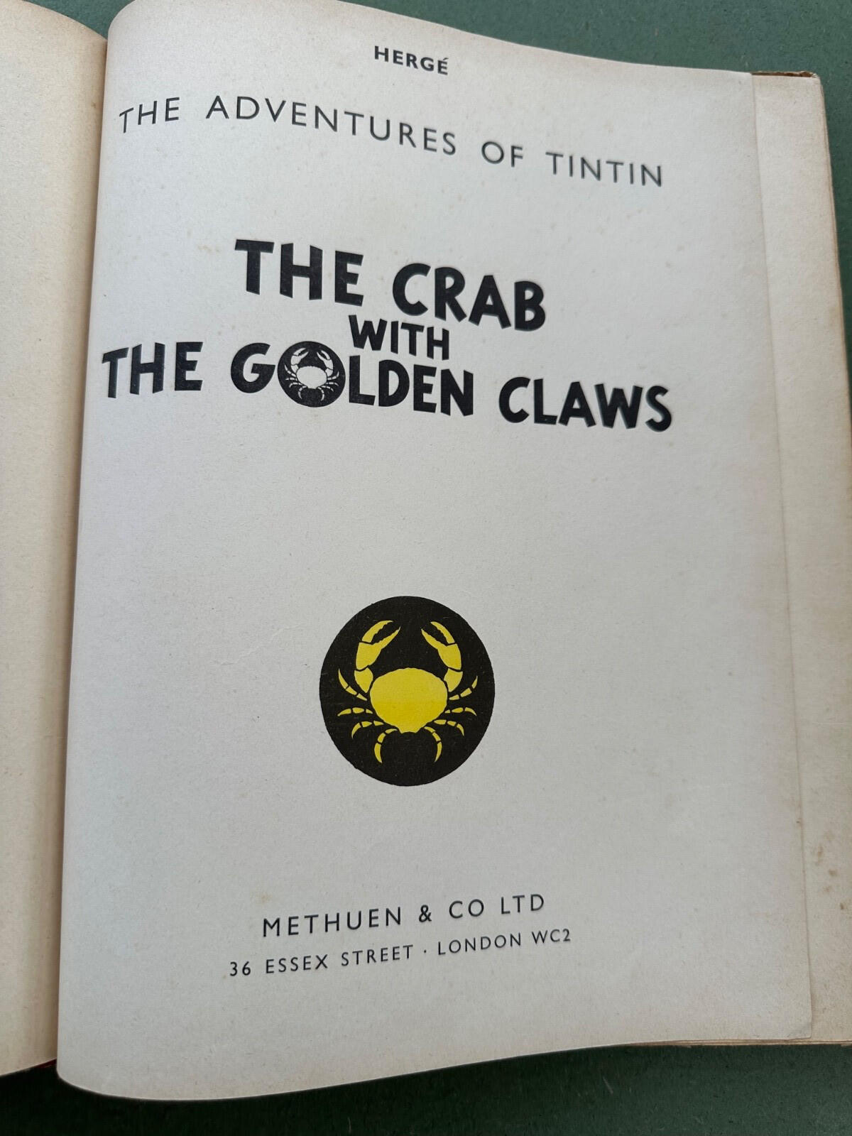 Tintin The Crab with the Golden Claws – First English Edition 1958 Methuen