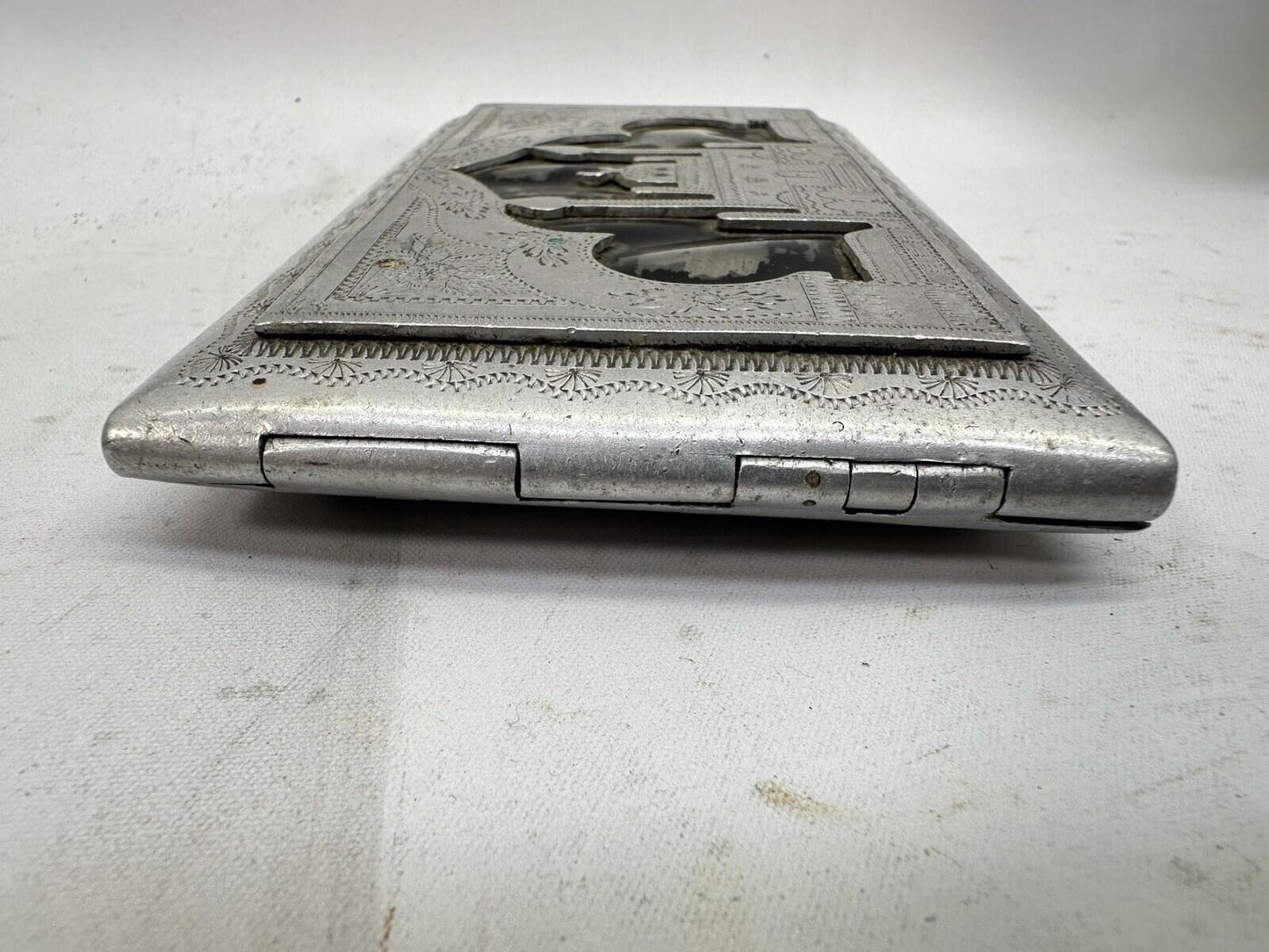 WW2 Trench Art Aluminium Cigarette Box Middle East prisoner of war