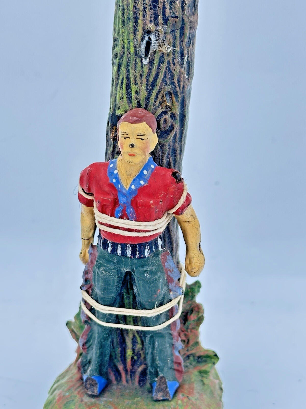 Elastolin Hausser German composite captured cowboy on post  6958 7CM SCALE