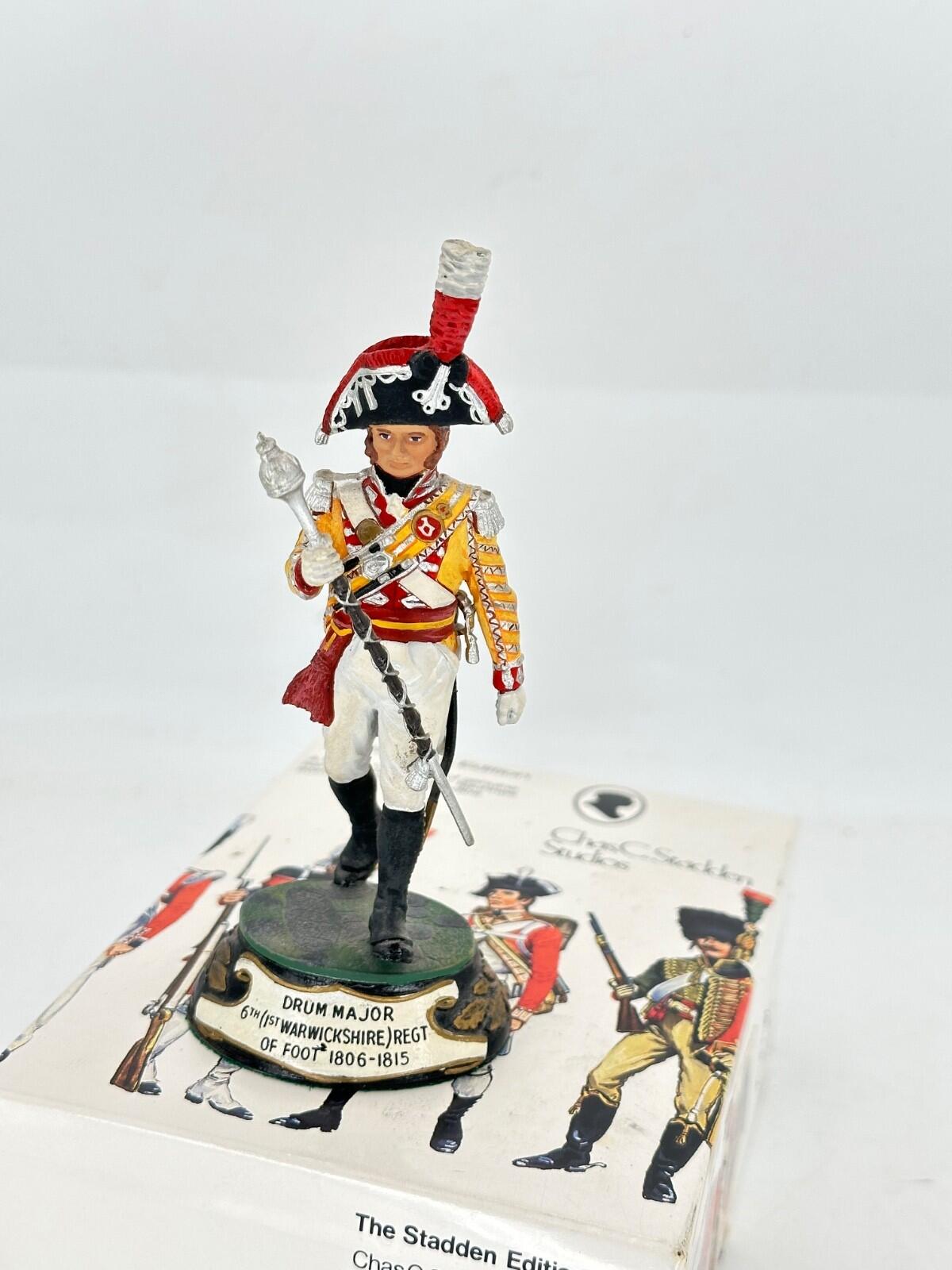 stadden napoleonic figure 90 mm studio paint drum major 5th Warwickshire