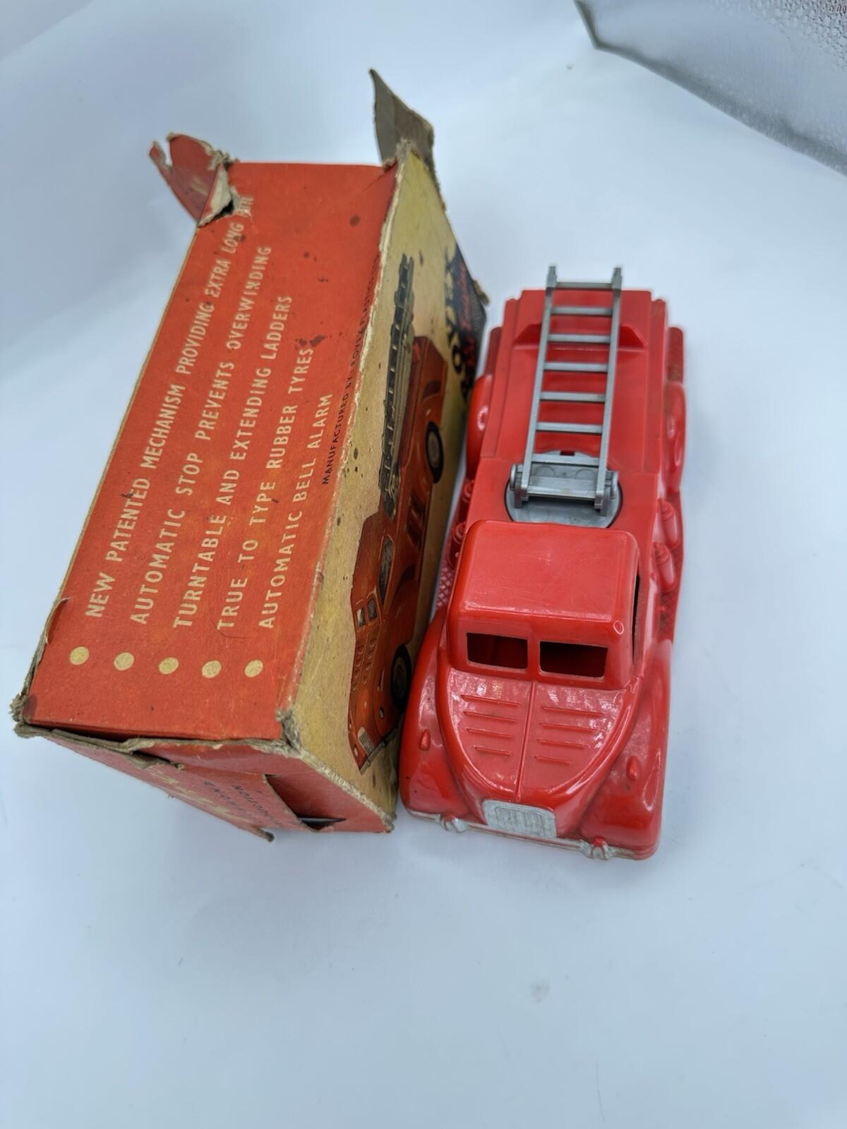 Fire Engine By Rovex Plastic Boxed 1950/60’s Rare Item Vintage toy