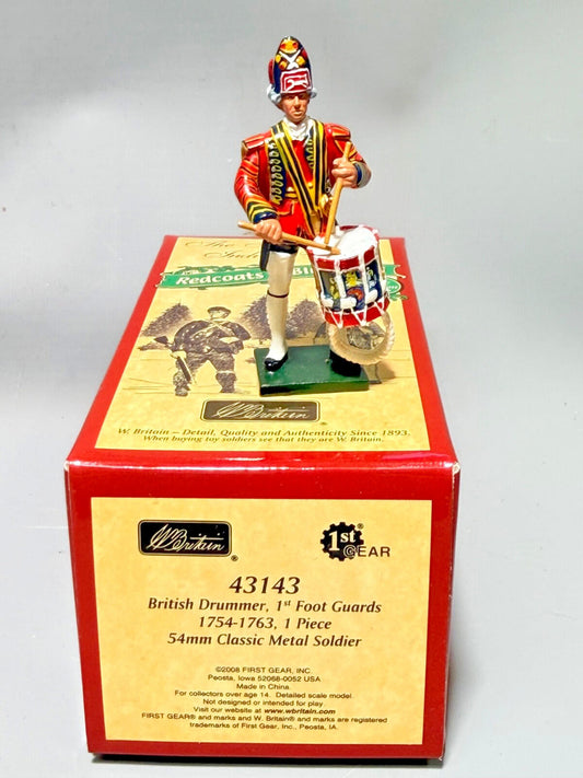 W. BRITAINS #43143 REDCOATS DRUMMER 1st foot guard 1754 NOS 54MM