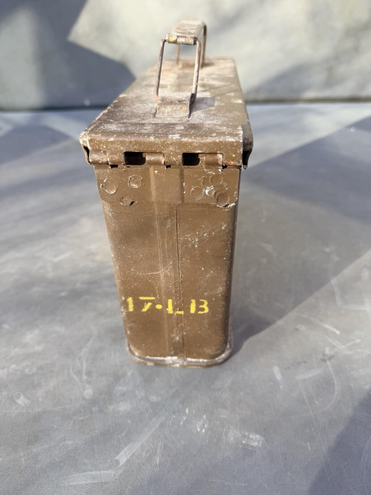 British Army 7.62mm  Cal Ammo Tin genuine item Original Paint 1970’s 200 Round