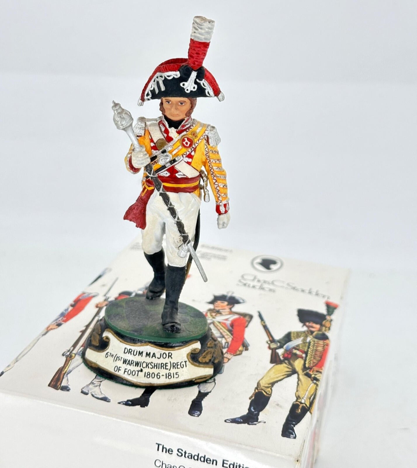 stadden napoleonic figure 90 mm studio paint drum major 5th Warwickshire
