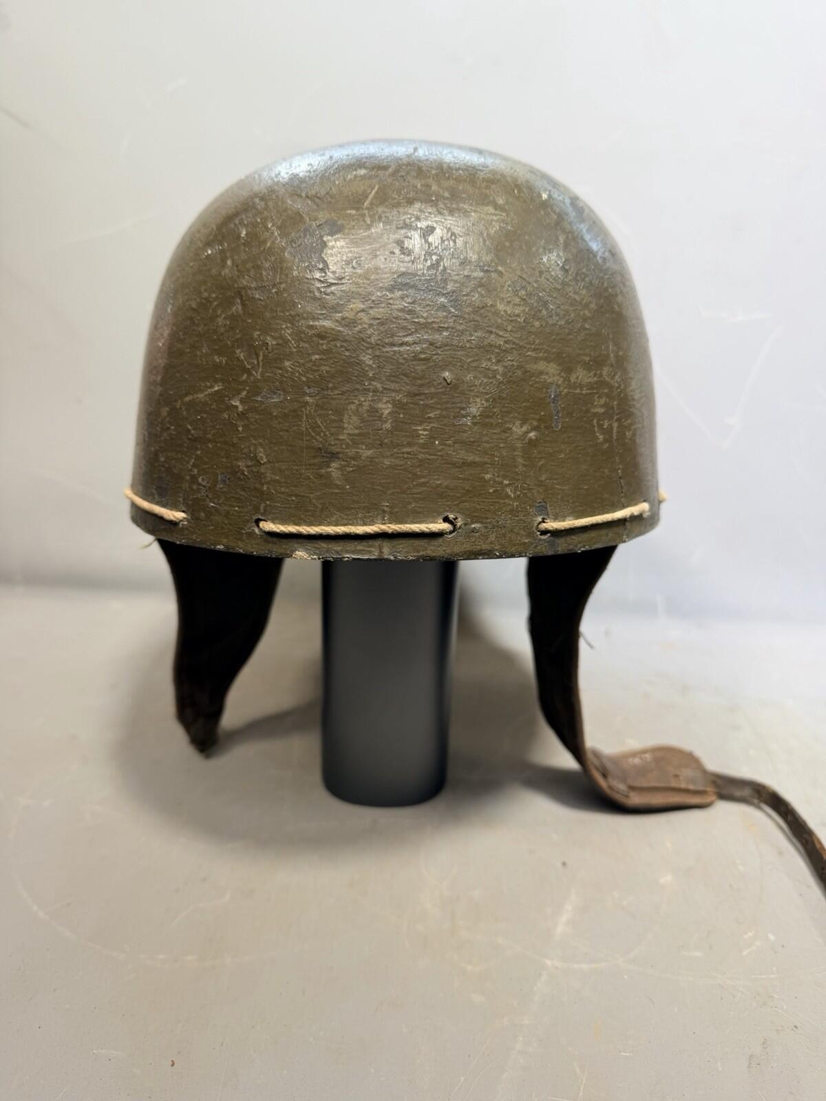WWII Canadian Dispatch Rider Helmet Fiber Empire 7 3/8 Motorcycle Military WWII