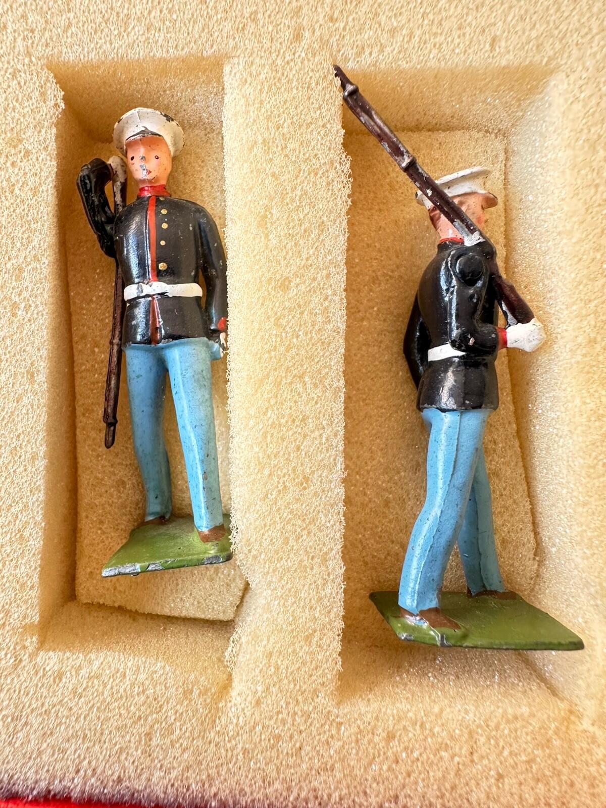 W Britains Post War 1948 Set 228 U.S. Marines with White Caps Original Paint