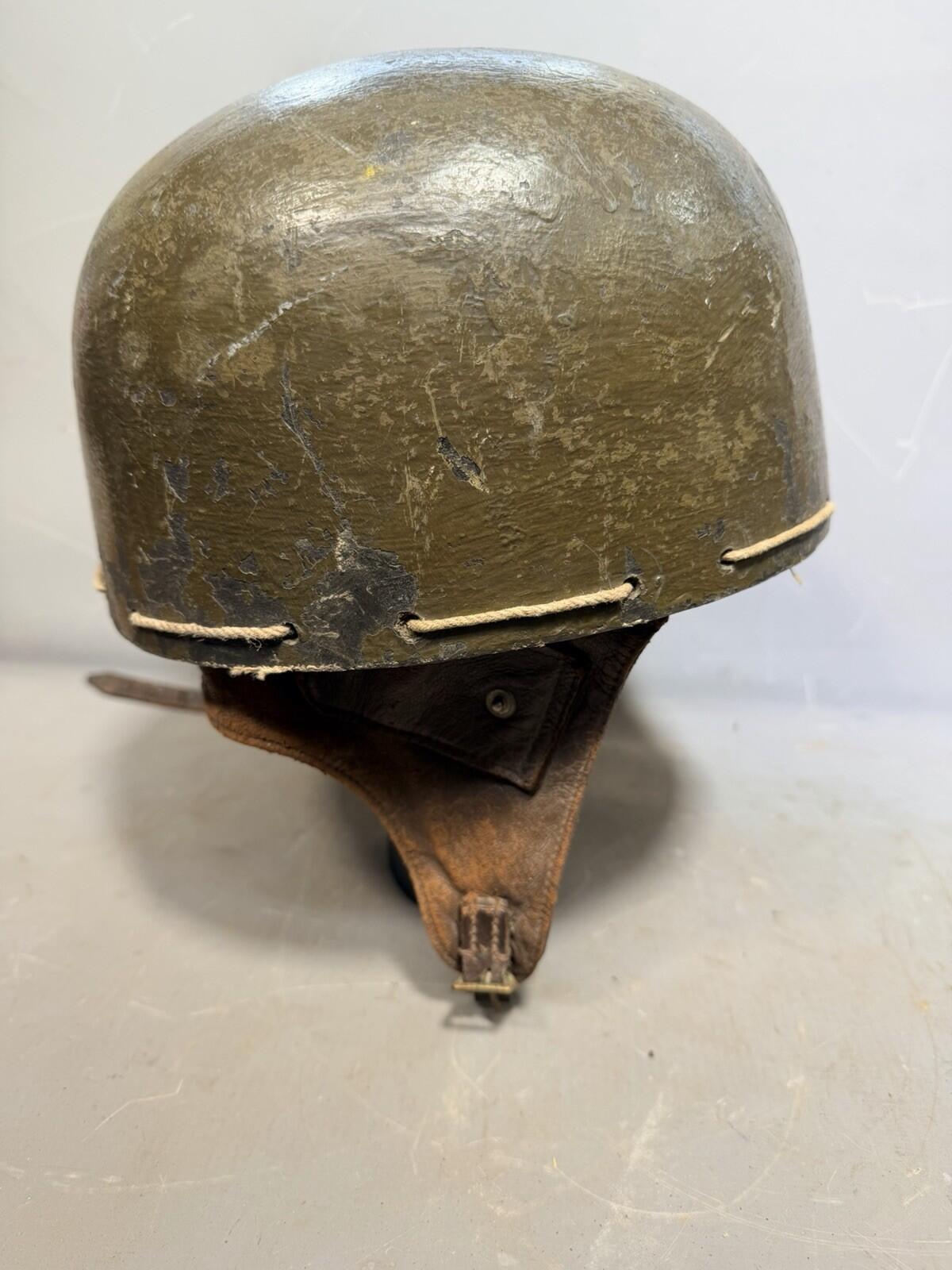 WWII Canadian Dispatch Rider Helmet Fiber Empire 7 3/8 Motorcycle Military WWII