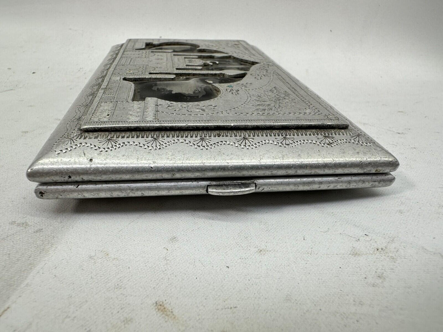 WW2 Trench Art Aluminium Cigarette Box Middle East prisoner of war
