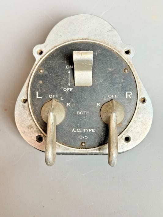 WW2 USAAF B-17 Flying Fortress Magneto Control Panel A.C Type B-5 Switch RARE