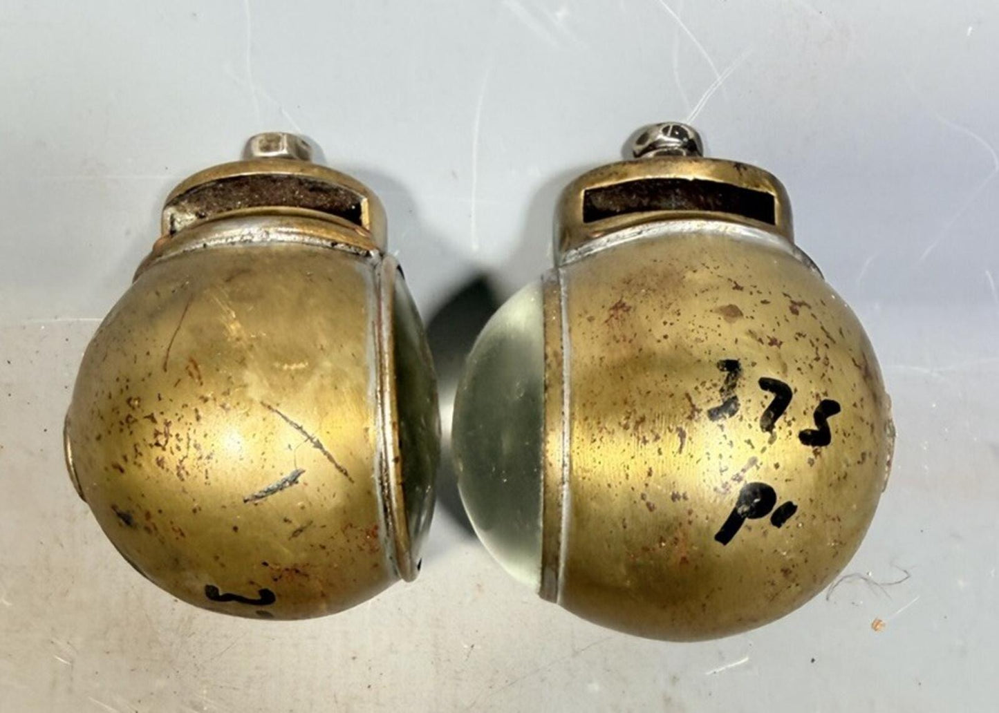 Rear Divers Helmet Lights For Pre War Car To Restore Side Light Bullseye Rare