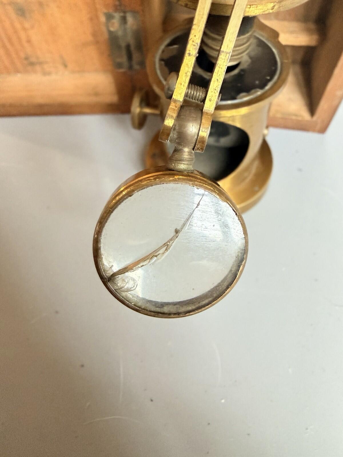 Victorian Brass Field Microscope London Optician Scientific Instrument