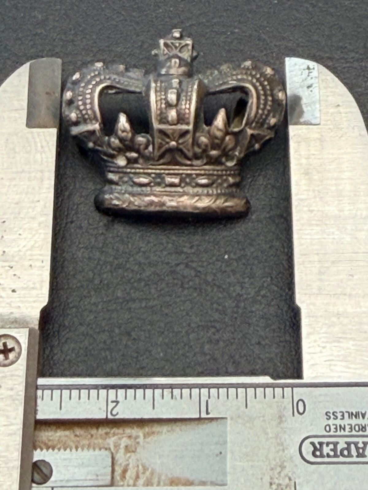 Victorian Crown Military Badge Silver Rank Device Shoulder Strap Insigni