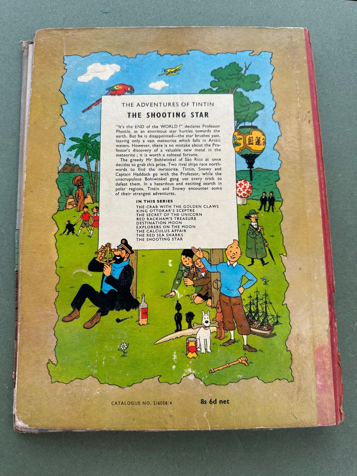 Tintin The Shooting Star – First English Edition 1961 Methuen – Hergé –worn