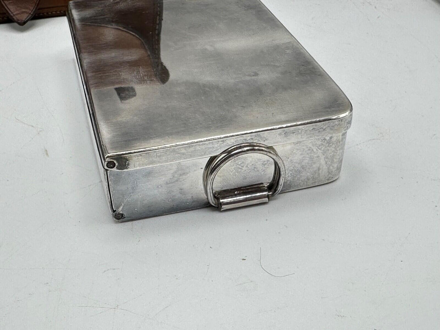 james Dixon Leather-Cased Saddle Fitting Sandwich Tin — Hunting Collectable