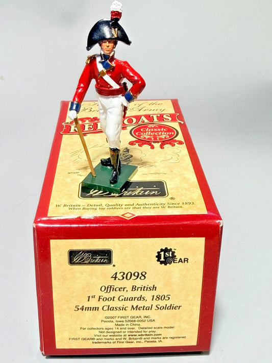 W. BRITAINS #43098 REDCOATS BRITISH OFFICER 1st foot guards 1905 NOS 54MM