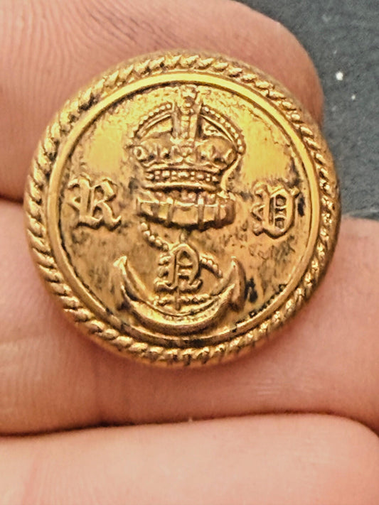 WW1 WW2 Royal Navy Reserve RNR Button Kings Crown Gaunt London Naval Uniform