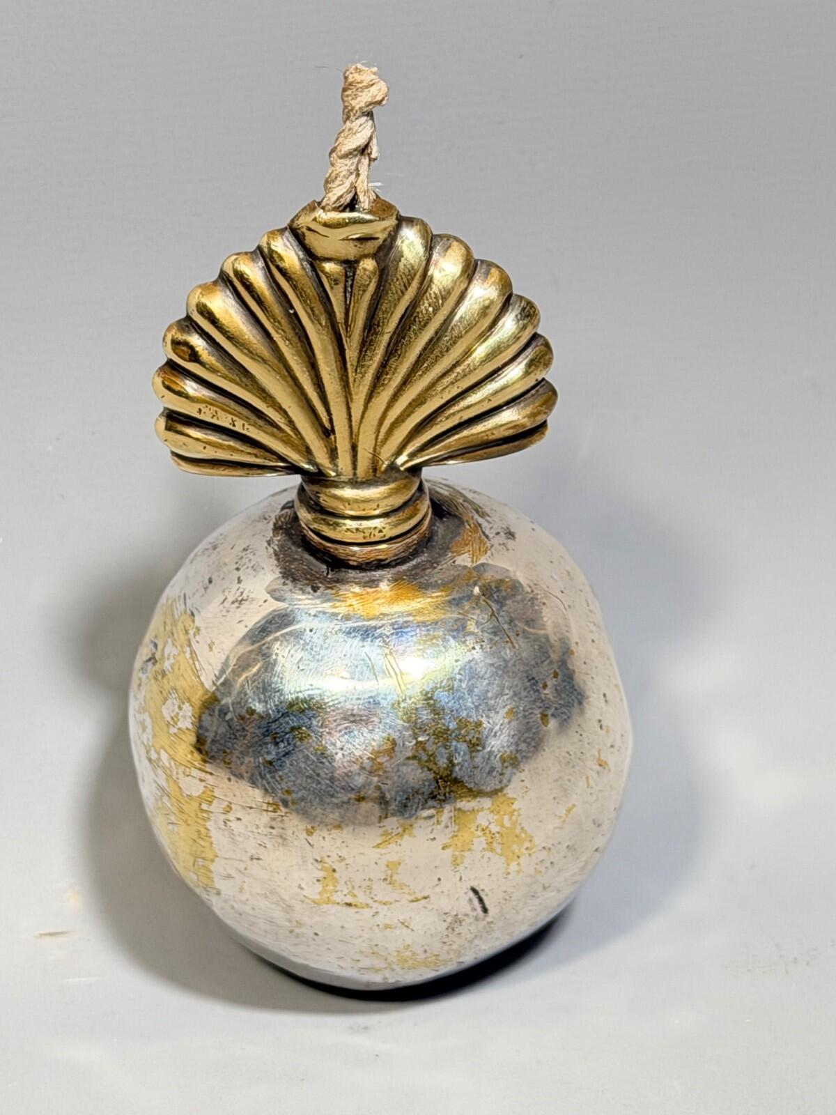 victorian Royal Artillery Flaming Grenade Table Lighter Brass silver plate
