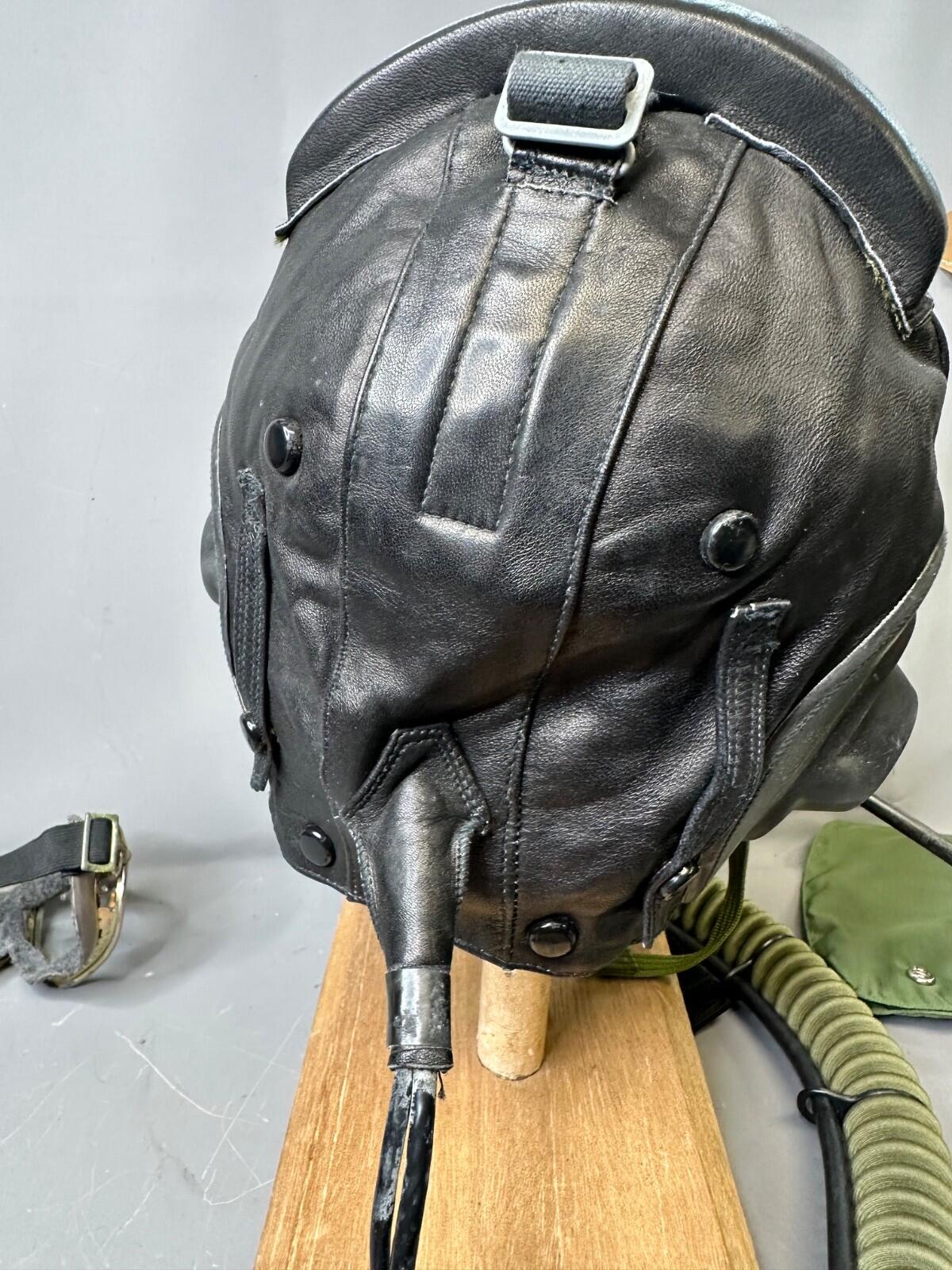 Cold War Soviet ShZ-82 Pilot Flight Helmet w/ Saphir Goggles & Oxygen Mask Sz 58