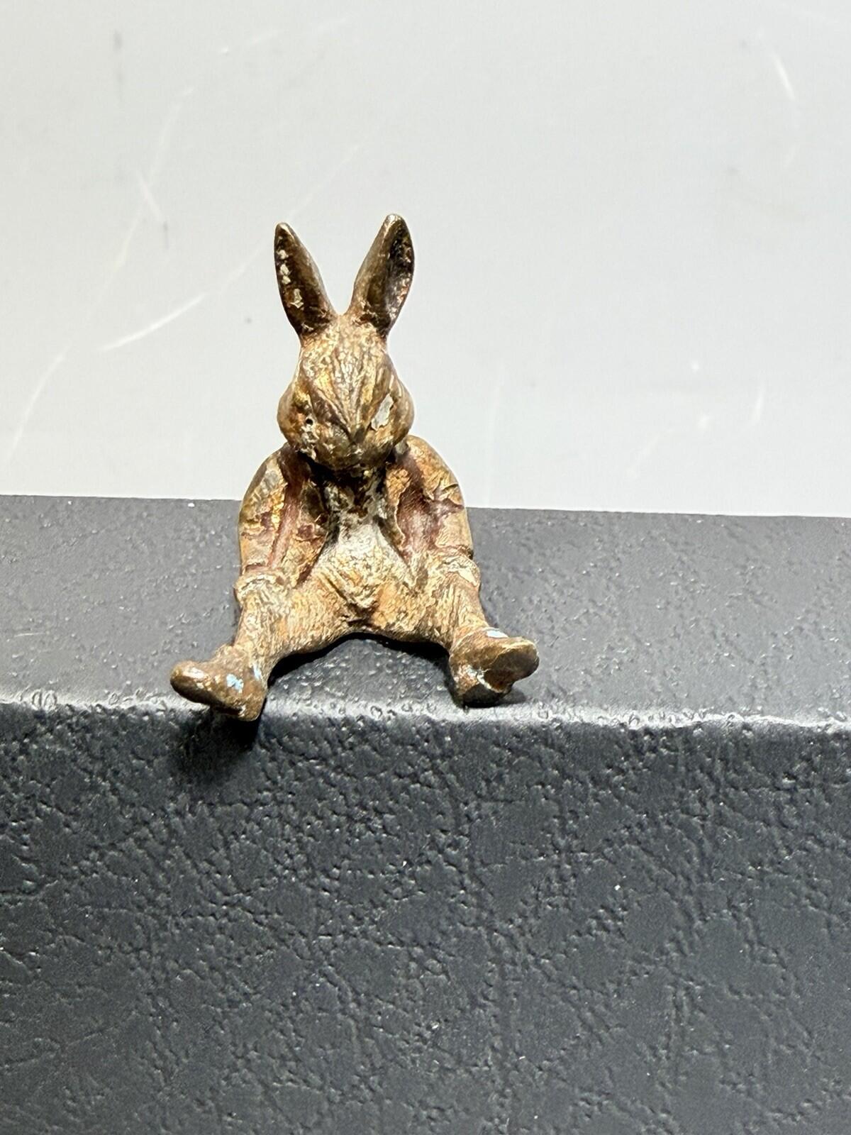 Benjamin Bunny Miniature Cold Painted Bronze Figure - Unsigned - Beatrix Potter