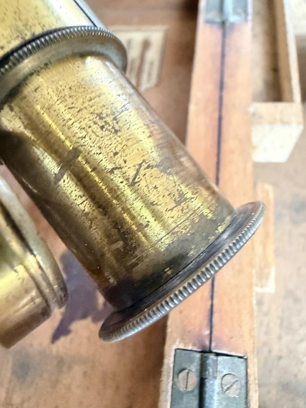 Victorian Brass Field Microscope London Optician Scientific Instrument