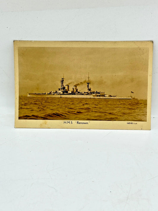 WW1 post card- HMS RENOWN GIEVES unused