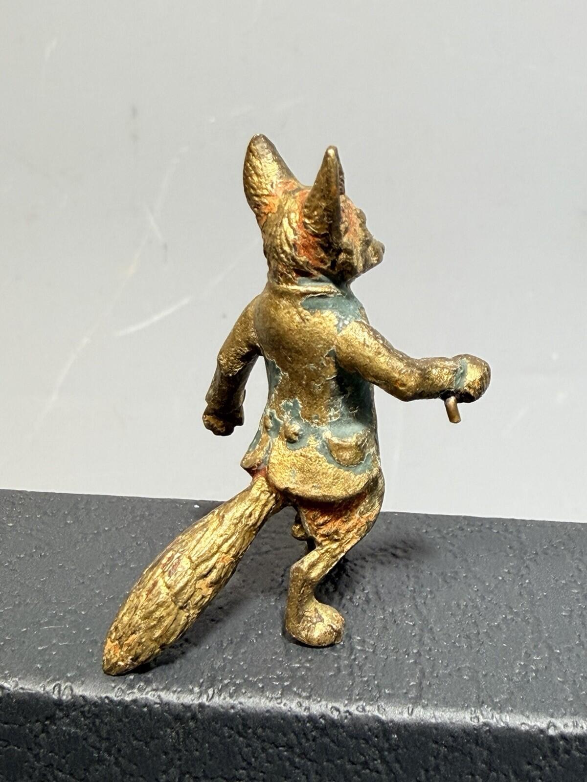 Mr. Tod Fox Miniature Cold Painted Bronze Figure - Unsigned - Beatrix Potter