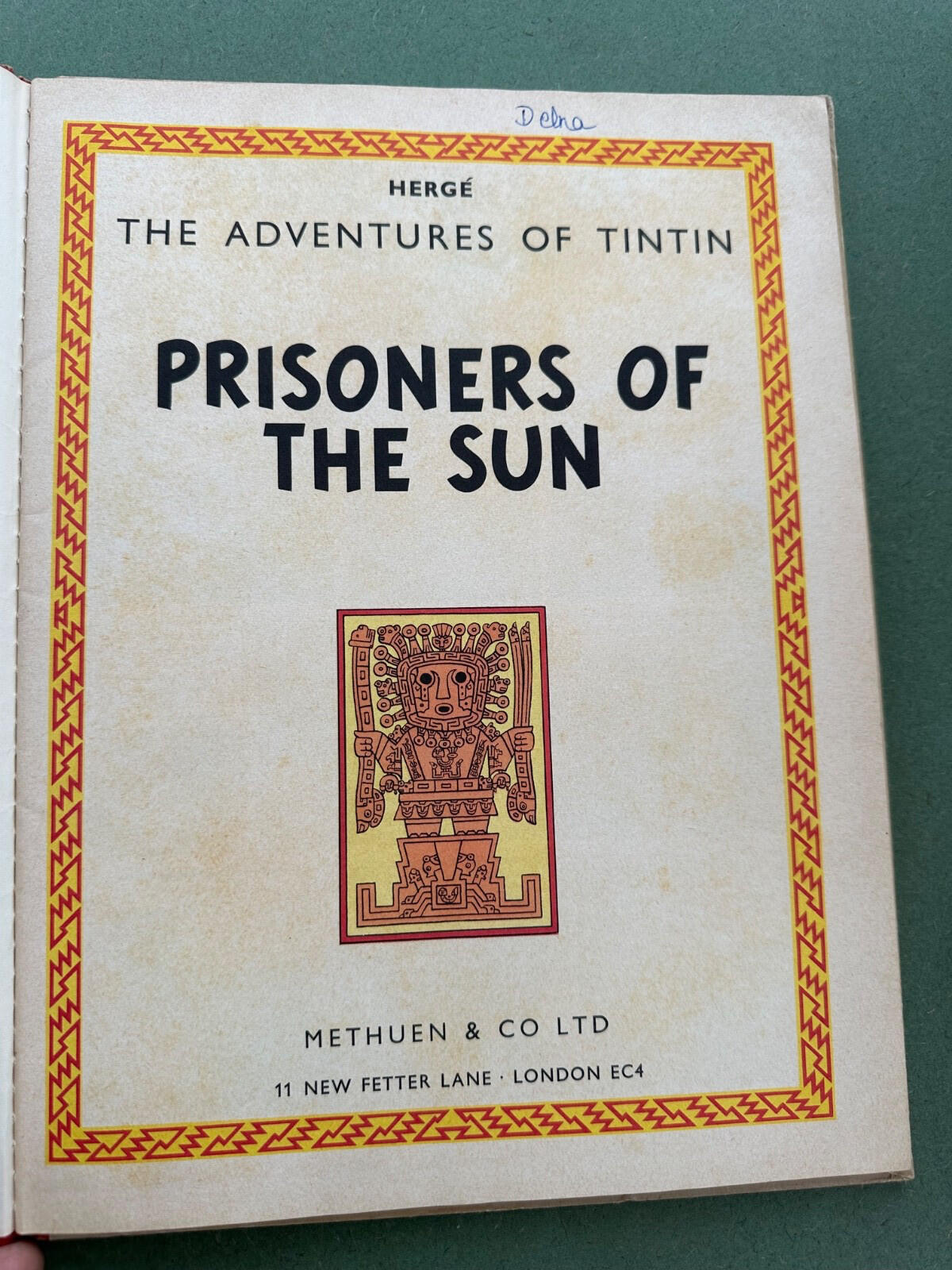 Tintin Prisoners of the Sun – First English Edition 1962 Methuen – Hergé – Worn