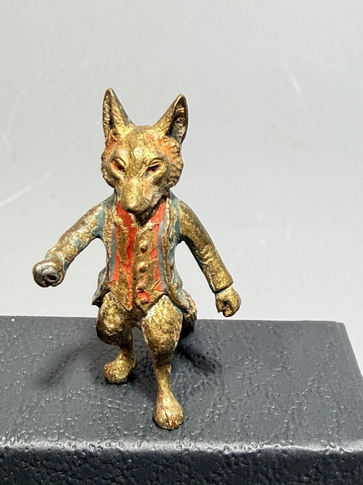 Mr. Tod Fox Miniature Cold Painted Bronze Figure - Unsigned - Beatrix Potter
