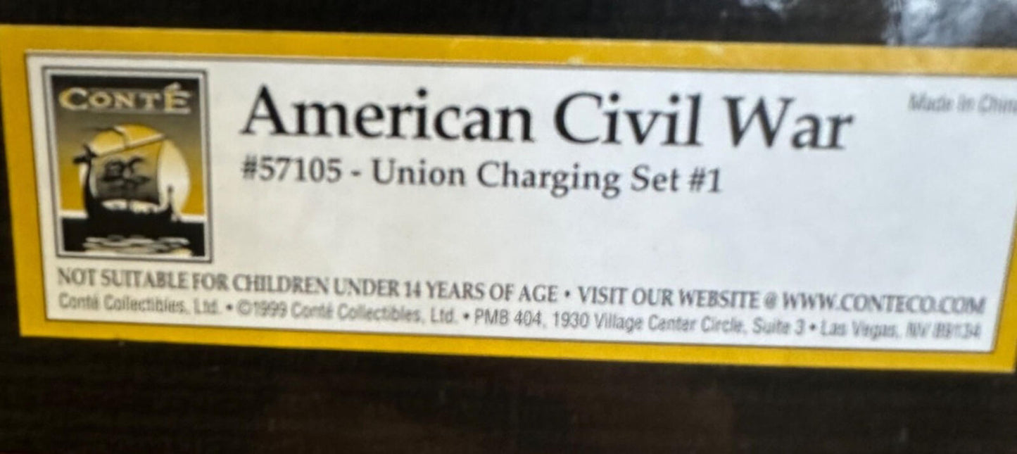Conte American Civil War 57105 union charging set  54mm new boxed 3 figures