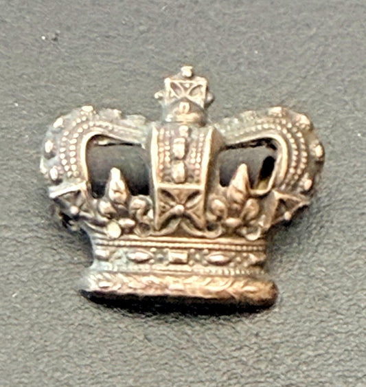 Victorian Crown Military Badge Silver Rank Device Shoulder Strap Insigni