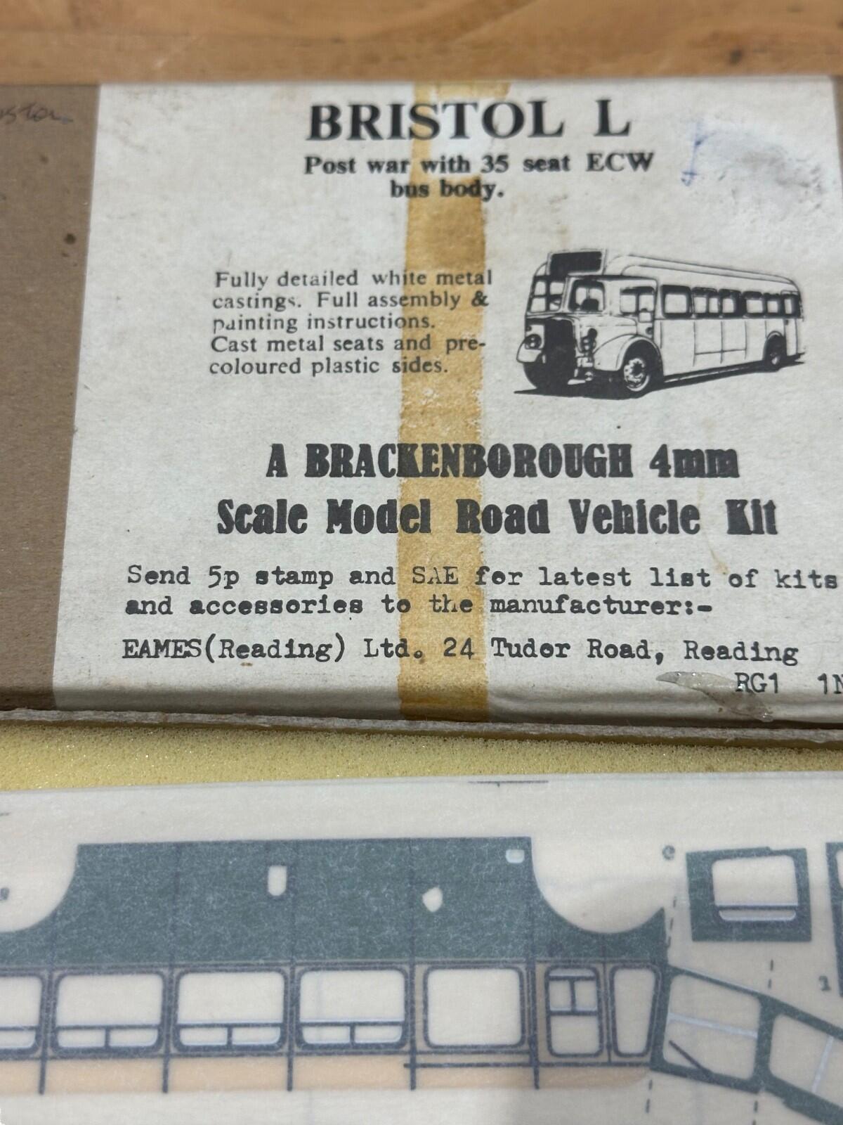 1/76 bus kit BRISTOL L post war ECW BODY EAMES MODELS BY bracken borough