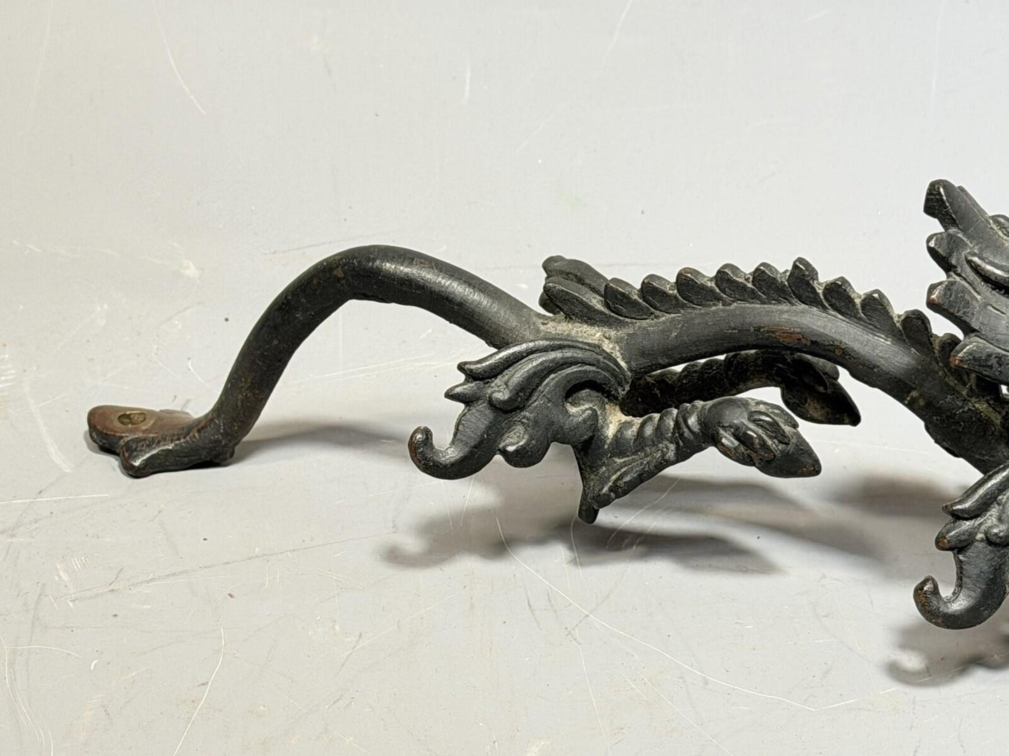 Antique Bronze Dragon Door Handle Pull Asian Style Architectural Salvage Large