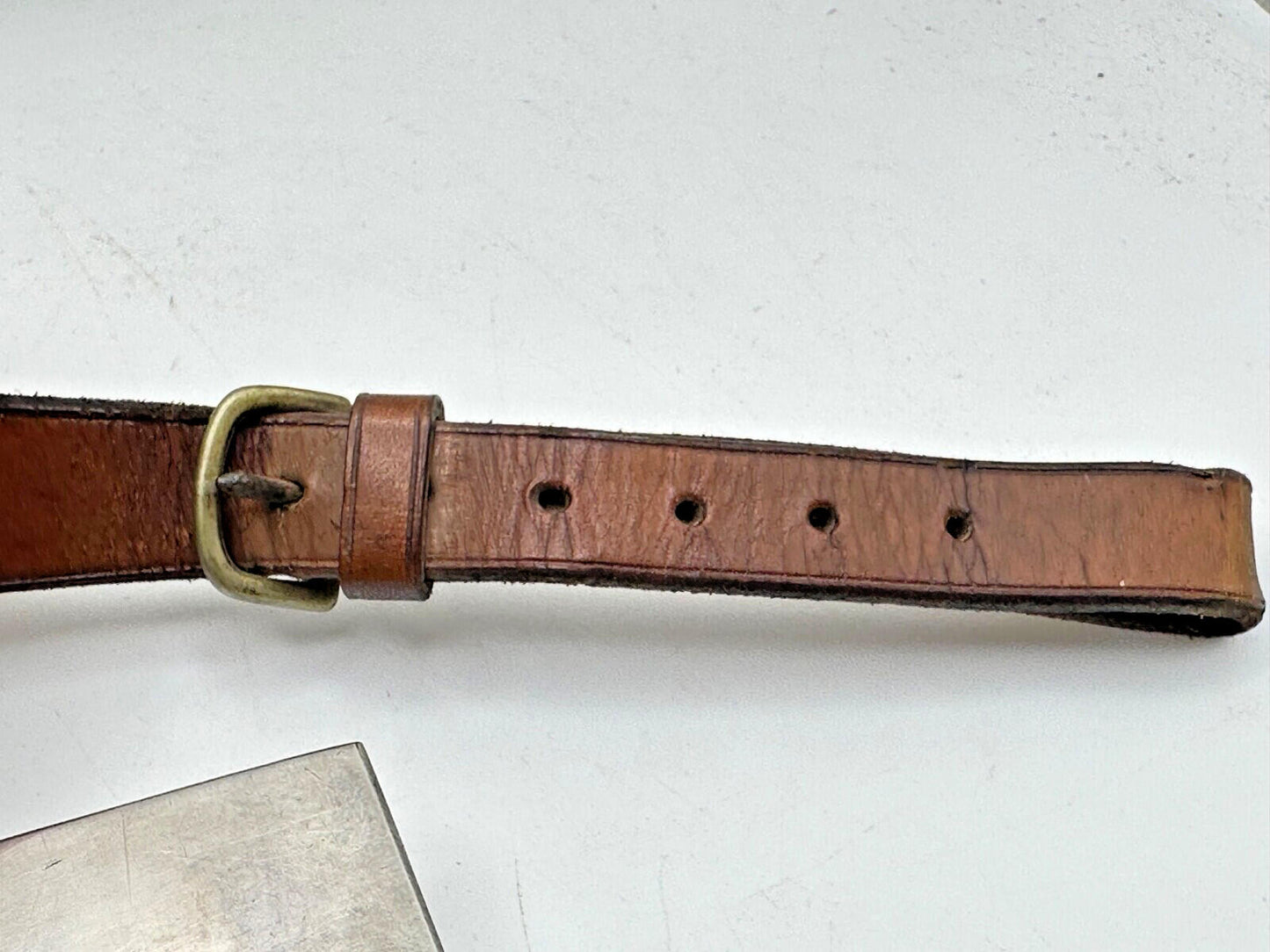 james Dixon Leather-Cased Saddle Fitting Sandwich Tin — Hunting Collectable