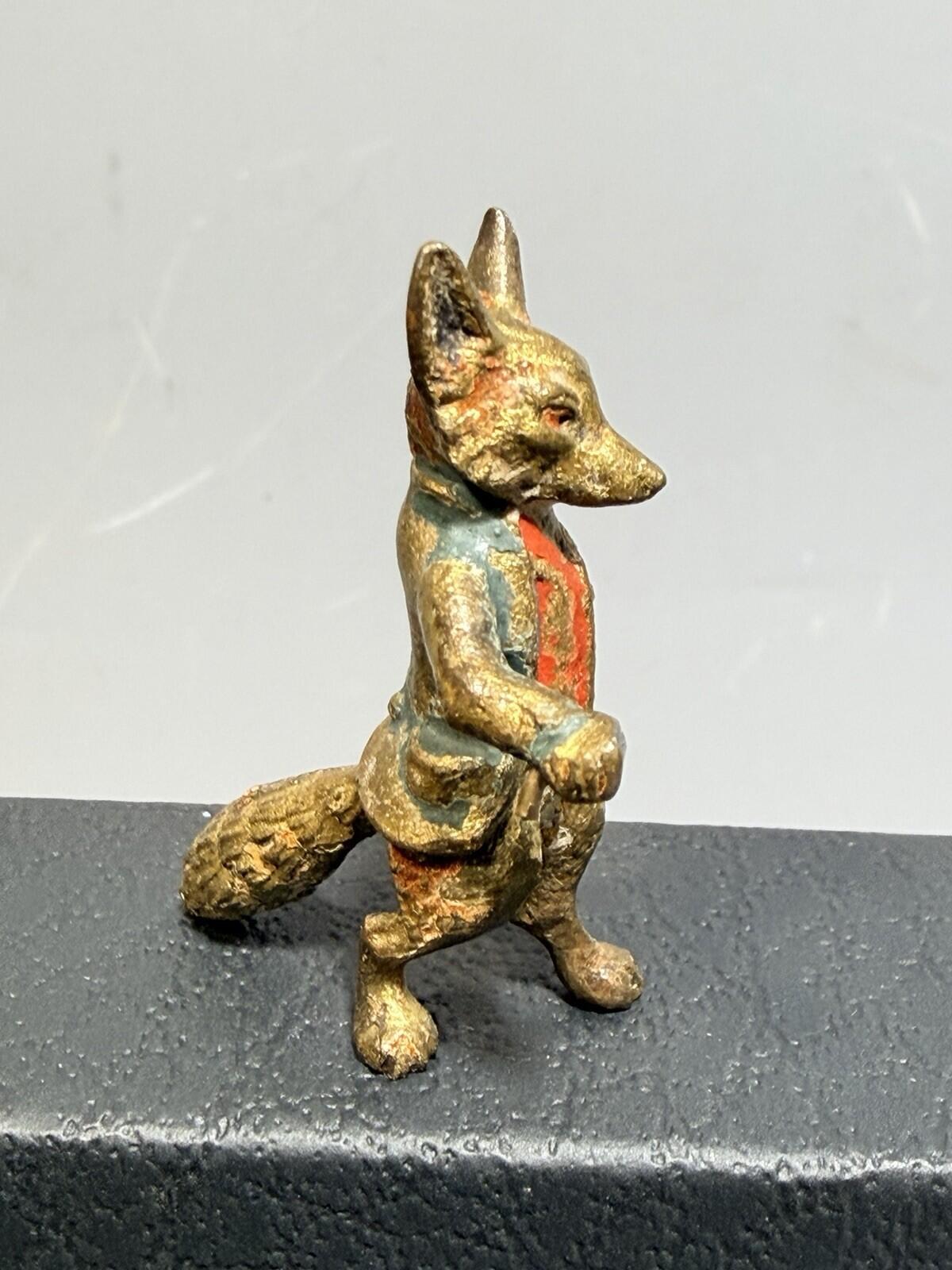 Mr. Tod Fox Miniature Cold Painted Bronze Figure - Unsigned - Beatrix Potter