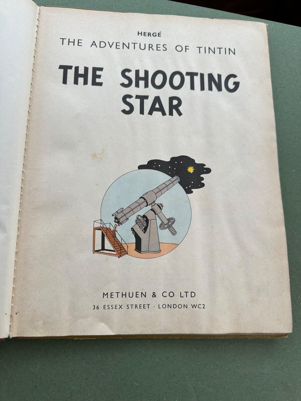Tintin The Shooting Star – First English Edition 1961 Methuen – Hergé –worn