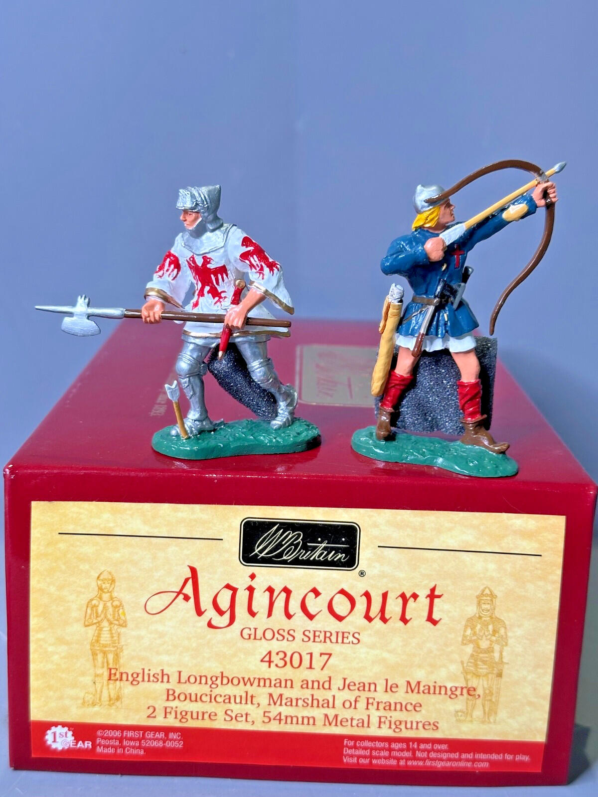 Britains #43017 AGINCOURT gloss series bowman & Jean Le Maingre new 54mm NOS