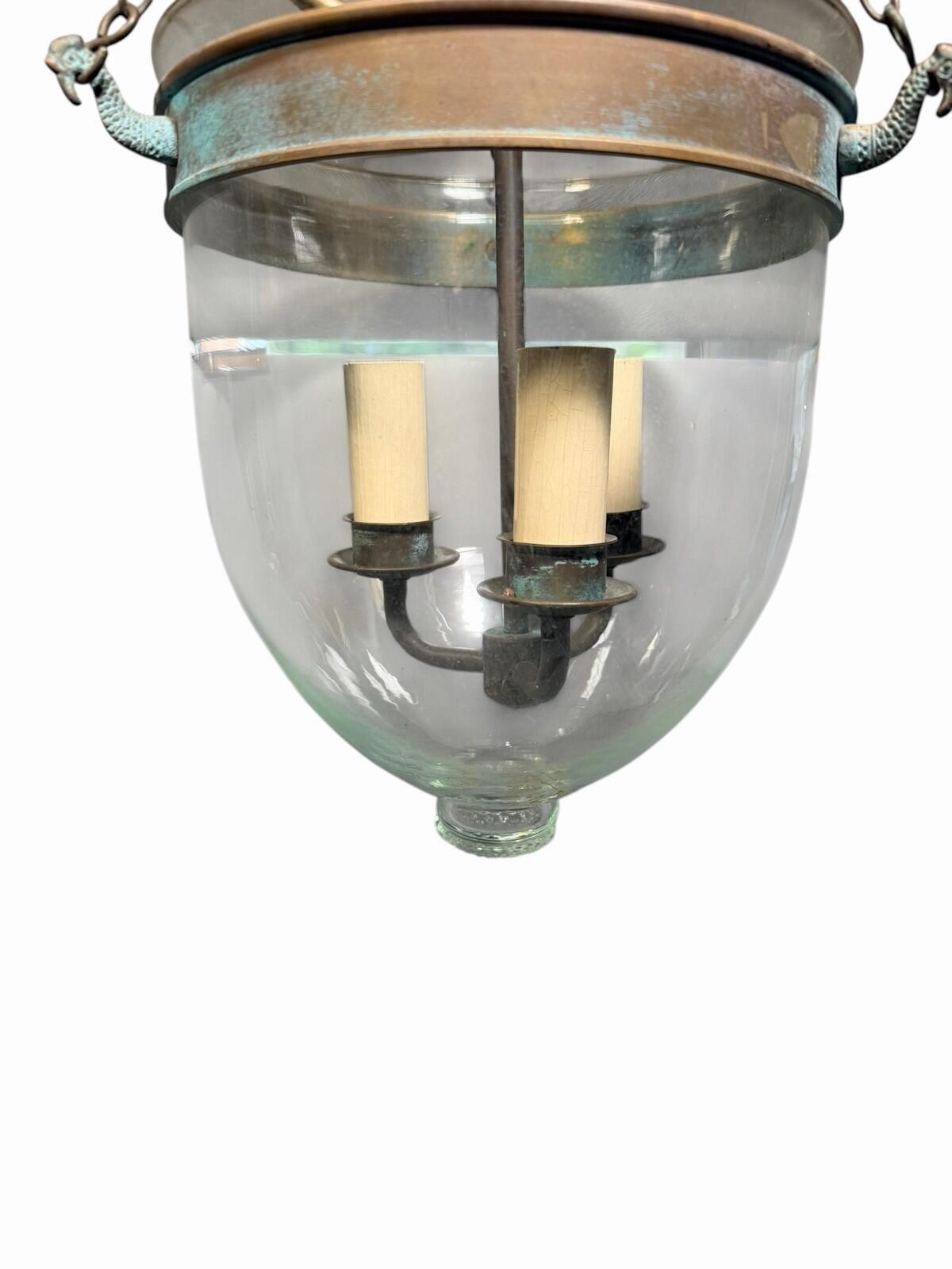 Antique Lantern Hundi Belgian Lamps Glass Bell Jar Suspendu lantern Hanging