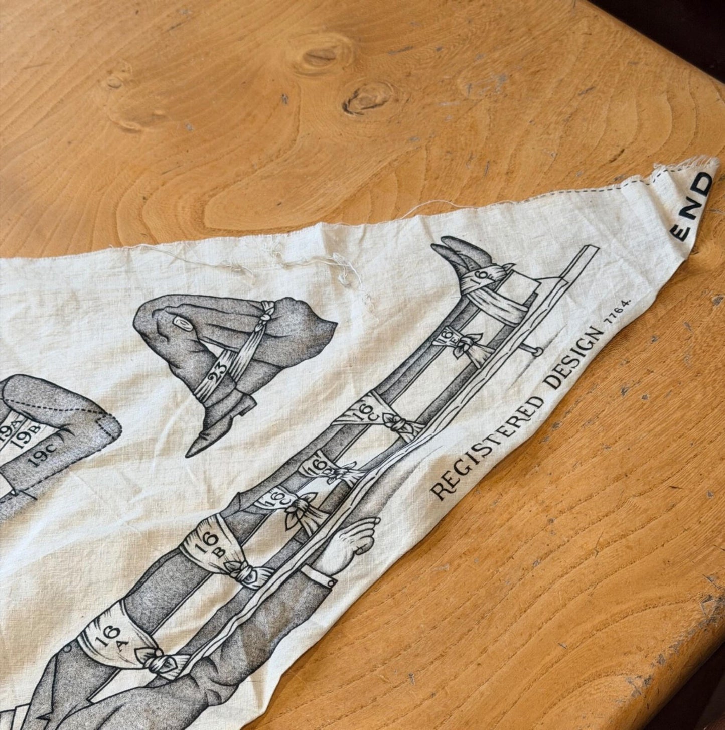 WW1 St John Ambulance Triangular Bandage Instruction Cloth First Aid Training