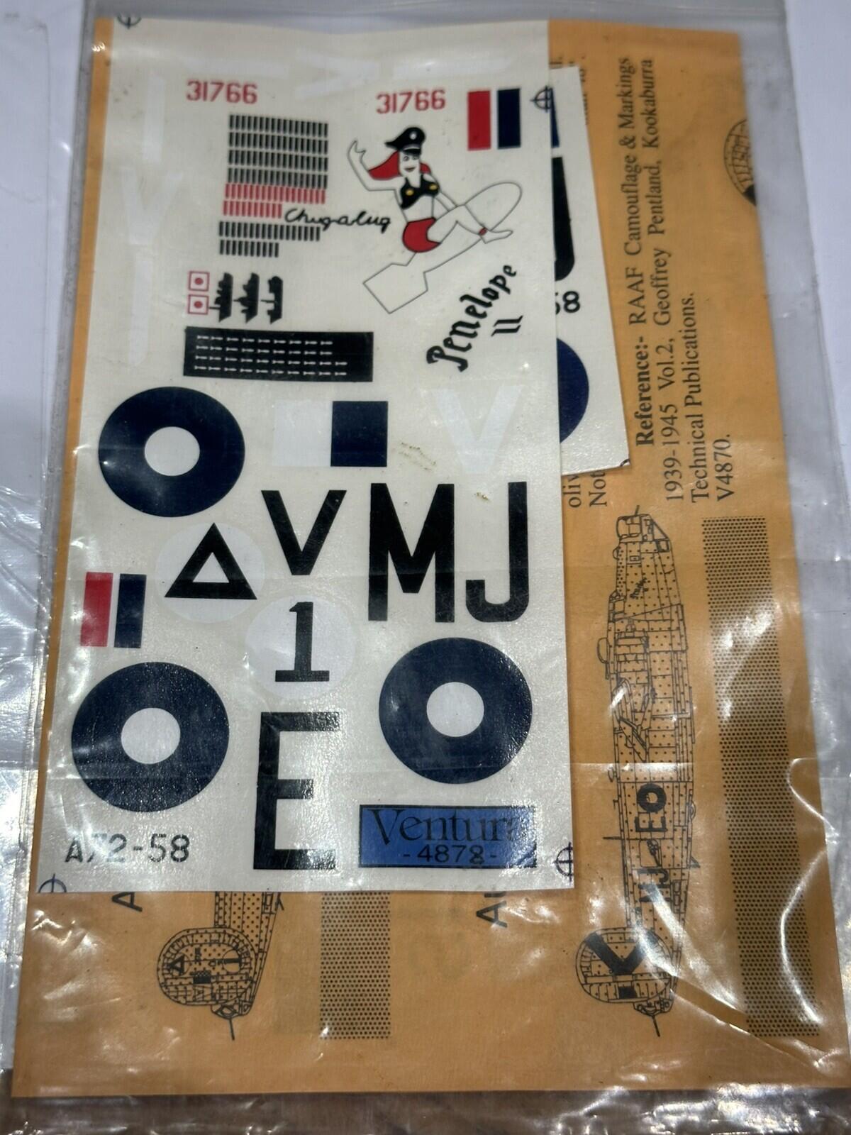 VENTURA DECALS 1/48 American & Australian B24's 1/48 Scale New Old Stock