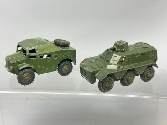 dinky toys army lorries x2 - field artillery tractor,  armoured carrier