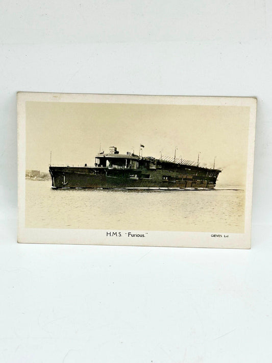 WW1 postcard- HMS FURIOUS SHIP MARITIME unused